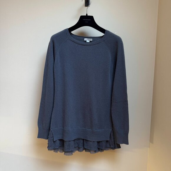 Garnet Hill Shirttail Cashmere Sweater – Charcoal - Picture 2 of 13